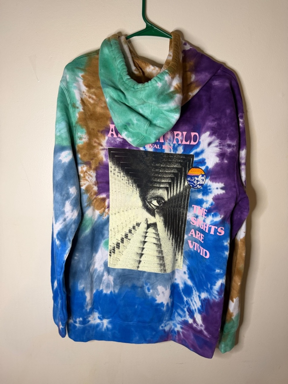 Astroworld Brand New Men’s Medium Tie-Dye Pullover Hoodie - Picture 9 of 10